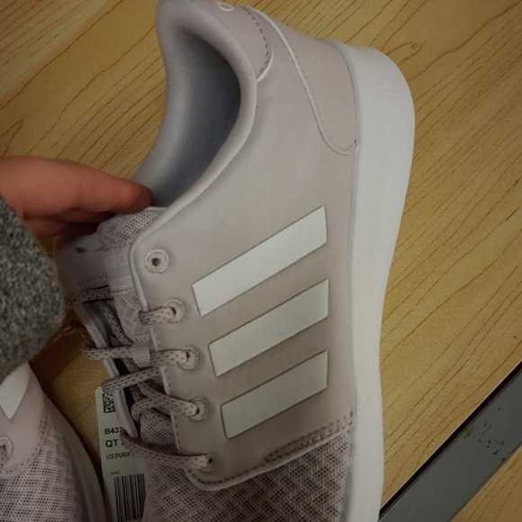adidas Women's Purple White QT Racer Running Walking Gym Shoes - Picture 7 of 8